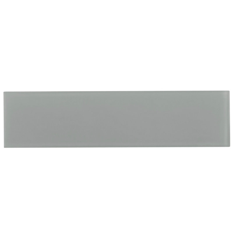 12'' x 3'' Glass Subway Wall Tile, Gray