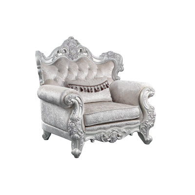 Fauteuil en velours capitonné de 51,3 po de largeur Kyani