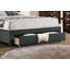Tissu de toile de jute gris anthracite 1Pcs lit simple avec tiroir et capitonnage