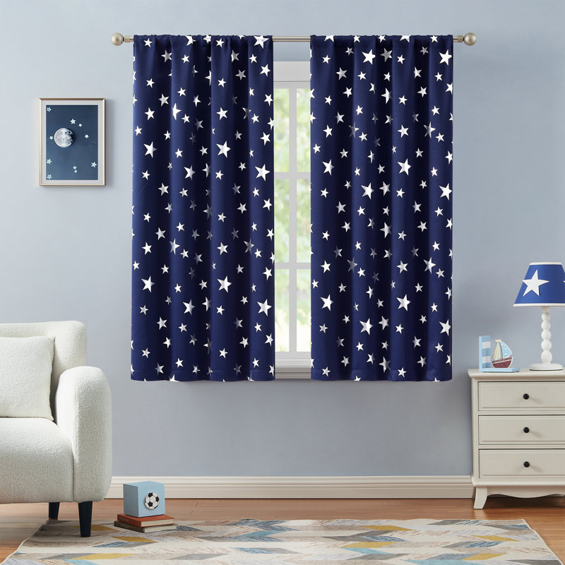 Ensemble de rideaux 2 pièces Jacob, Marine, L 38 po x L 63 po