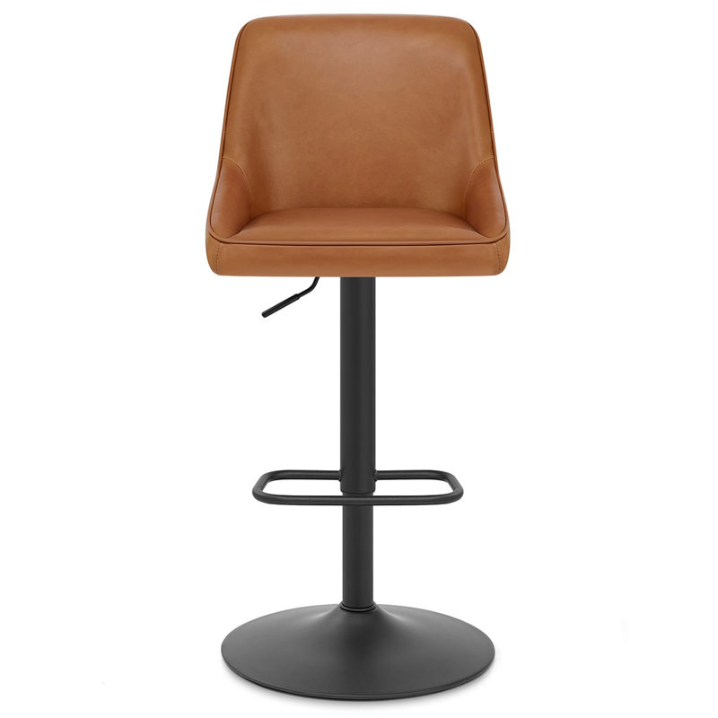 Brown Yes Bar Stool with Iron Frame