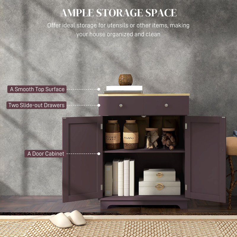Buffet avec comptoir en bois massif HOMcom