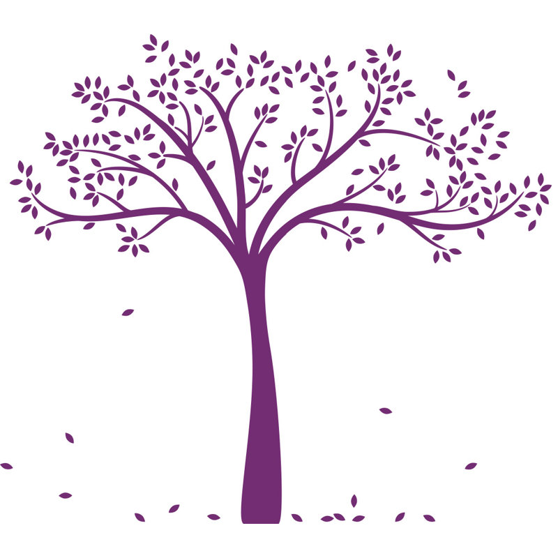 Décalcomanie murale arbre d’automne monochrome, Violet somptueux