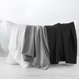 Silk LIke Pillowcase Bed Pillow Covers, Breathable, Skin-Friendly (Set of 2)