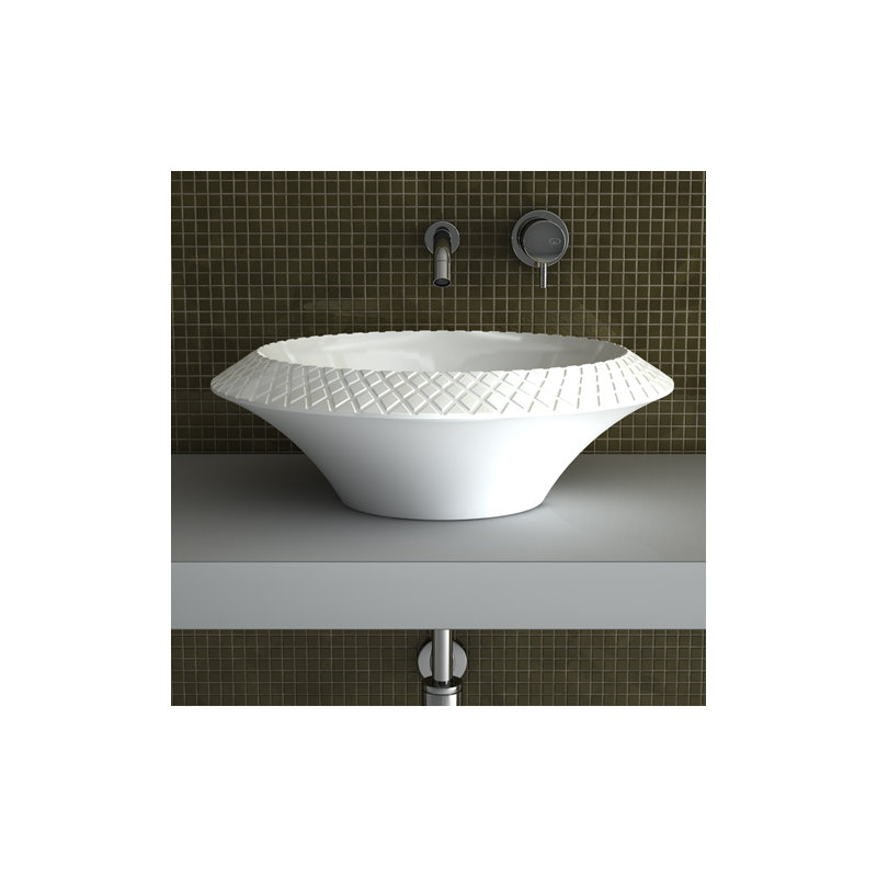 17.7'' L Bathroom Sink, White Polish
