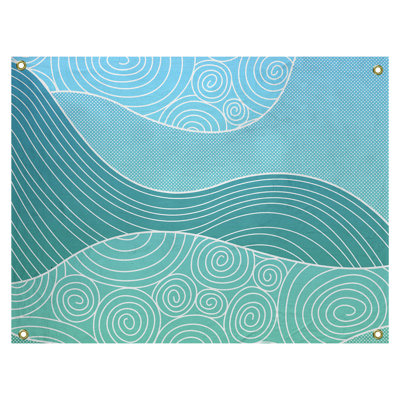 Tapisserie «Avicia Hand Drawn Waves» par Katelyn Elizabeth