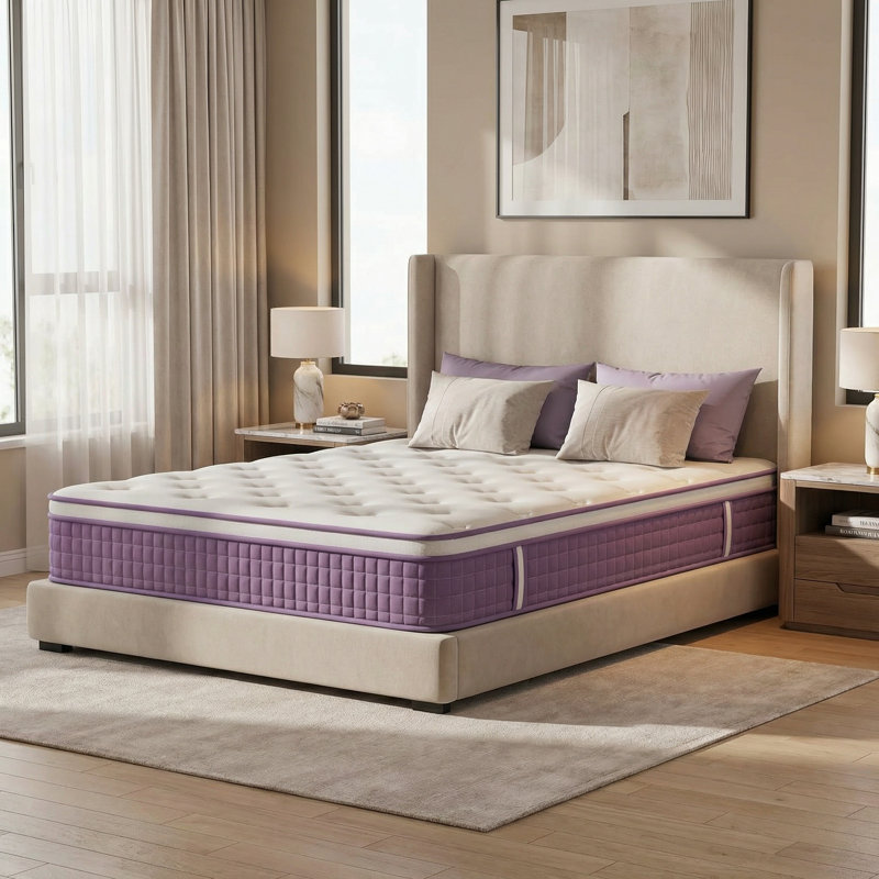 Matelas en mousse viscoélastique gélifiée 12 po, ressorts ensachés, mi-ferme, soulagement de la pression, matelas dans une boîte
