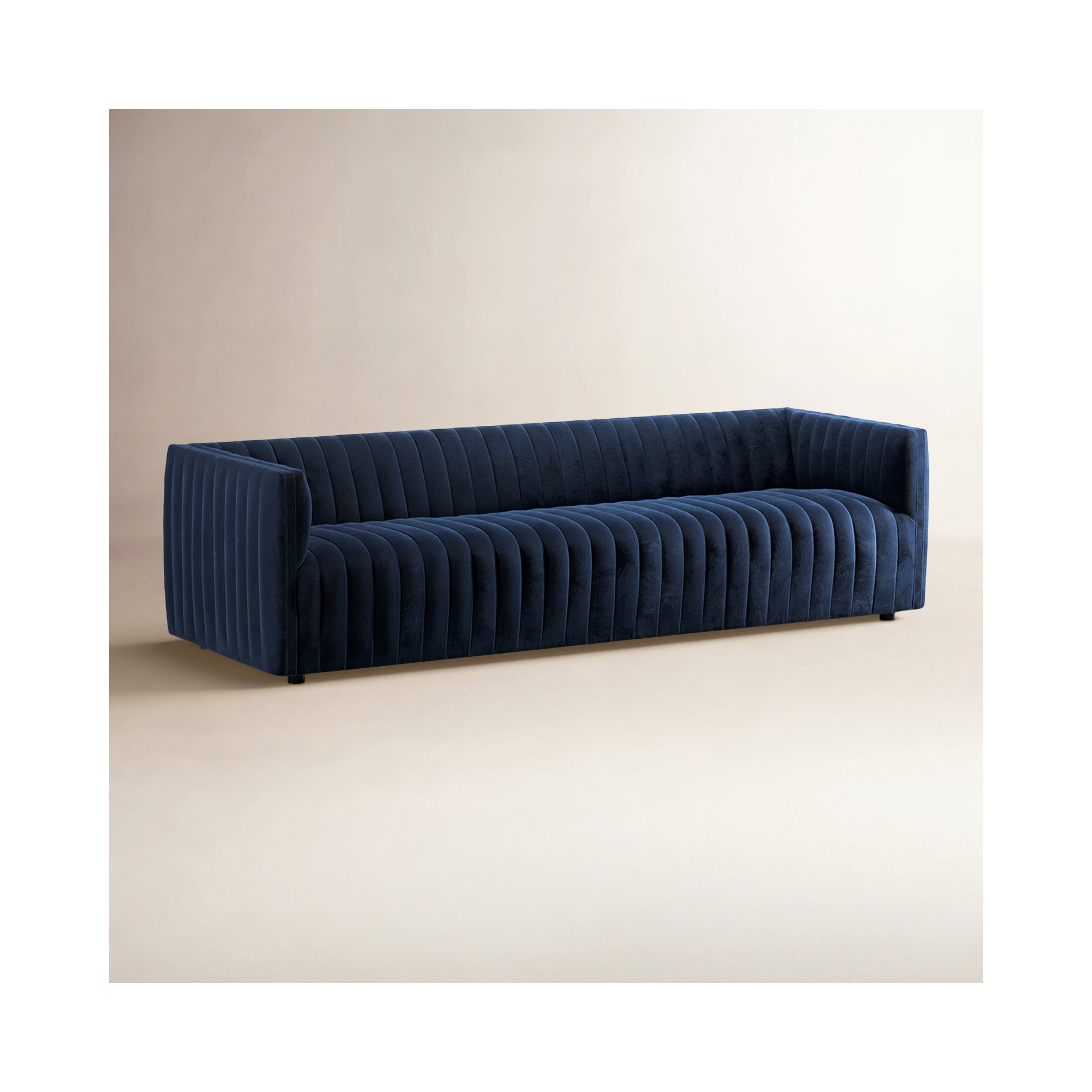 Brandt 97" Tuxedo Arm Sofa, Sapphire Navy, 26.5" H x 97" W x 35" D
