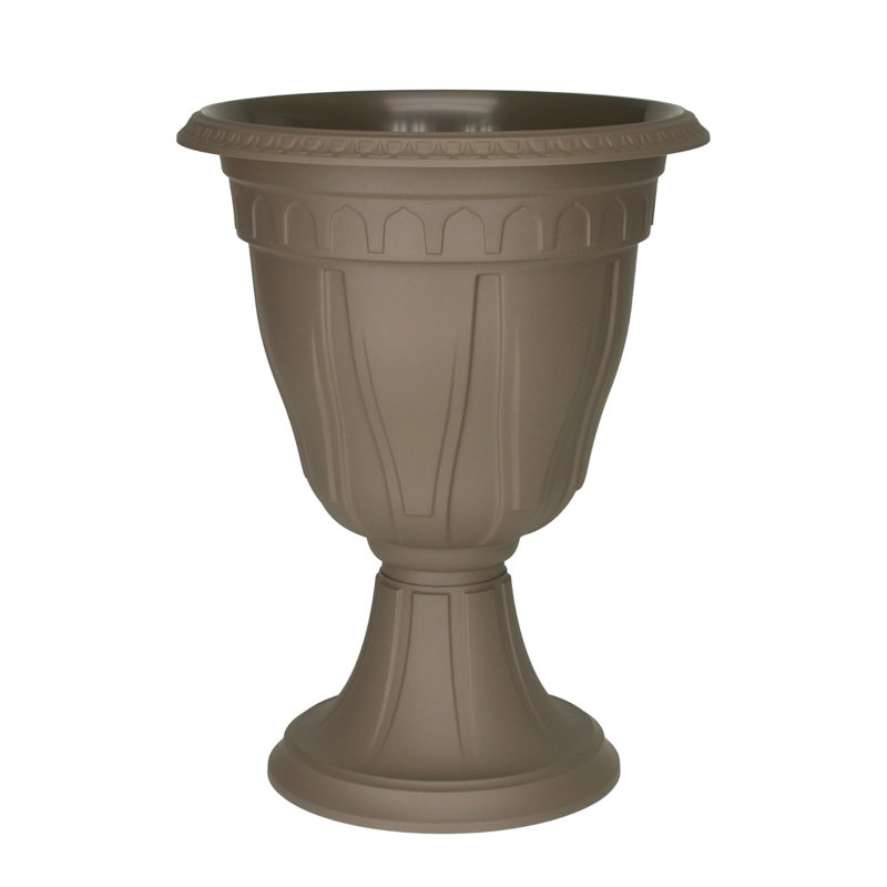 Winston Porter Azura Classic Tall Plastic Urn, 15in, Brown