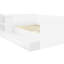 Lit plateforme blanc avec coiffeuse et tablette, 4 tiroirs pour rangement de vêtements, 6 tiroirs, bureau de coiffeuse, grand espace de travail pour le maquillage