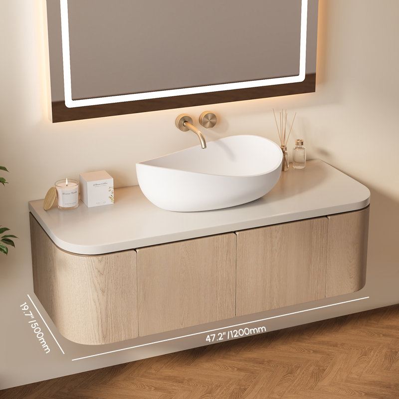 Oval Vessel Sink Stone Resin Bathroom Sink Modern Art Sink Matte White with Pop Up Drain (Matte White)