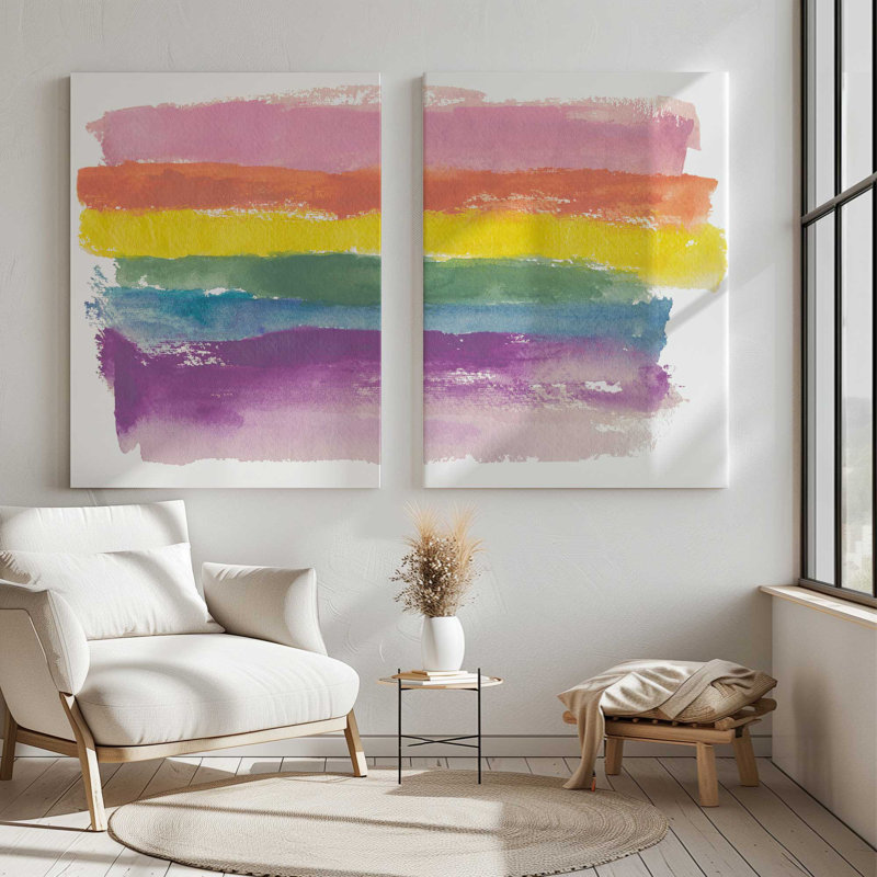 Rhapsodie rectangulaire | Impression sur toile 2 panneaux | Dimensions combinées: 48 po x 72 po, H 36 po x l 54 po