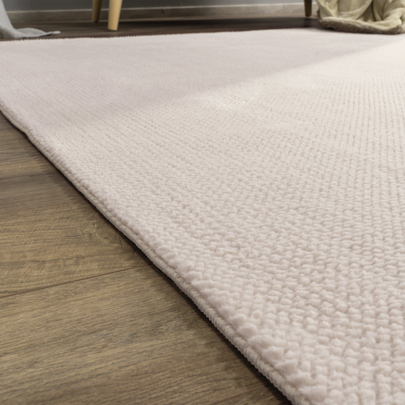Sevilla Uniform Colour Area Rug, Beige, Rectangle 120cm x 160cm