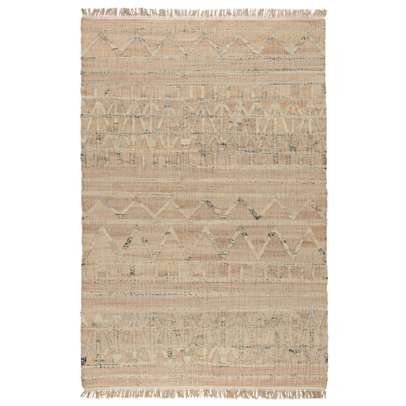  Tapis naturel tissé à la main à plat, Rectangulaire 8 pi x 10 pi