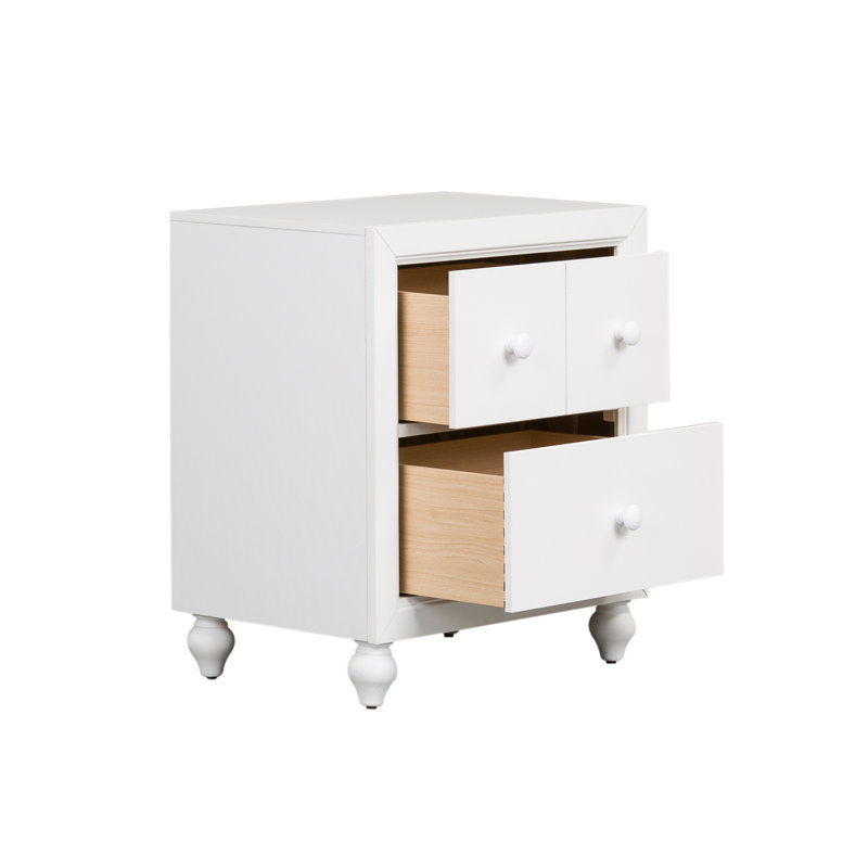  2 Drawer Nightstand, White