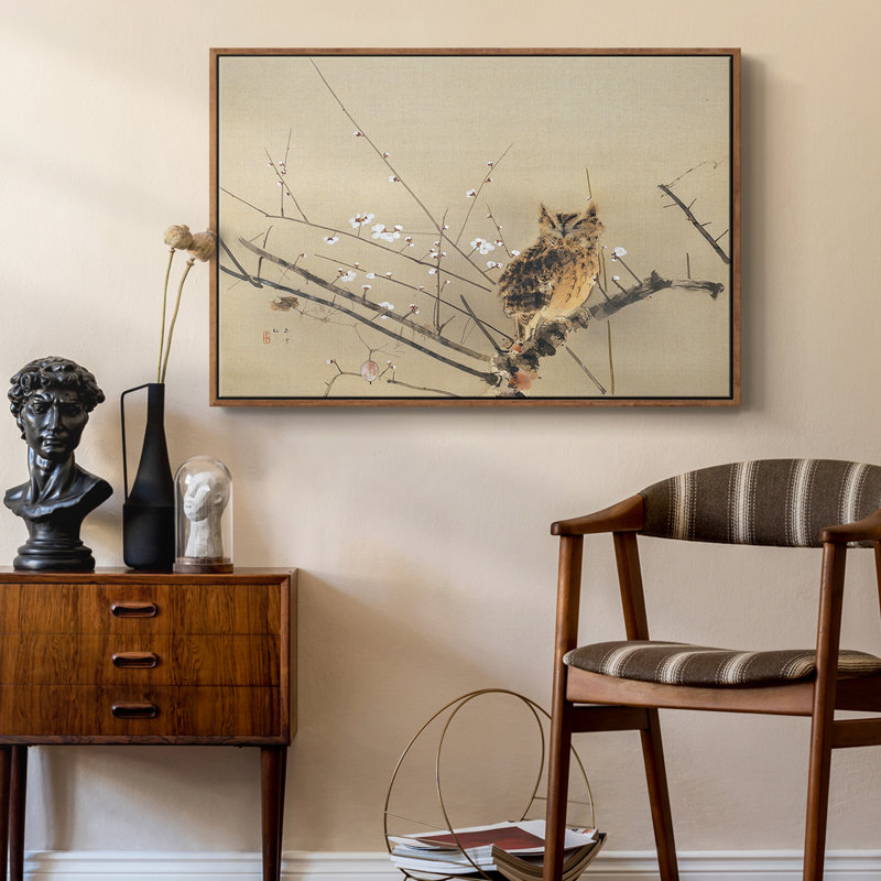 " Vintage Landscape - MXVI ", 25" H x 37" W x 2" D, Walnut Floater Framed Canvas