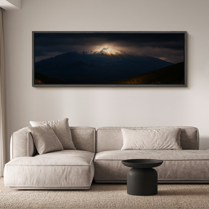 Grande impression sur toile encadrée, impression de paysage de montagne pour la nature, H 20 po x l 60 po, Noir