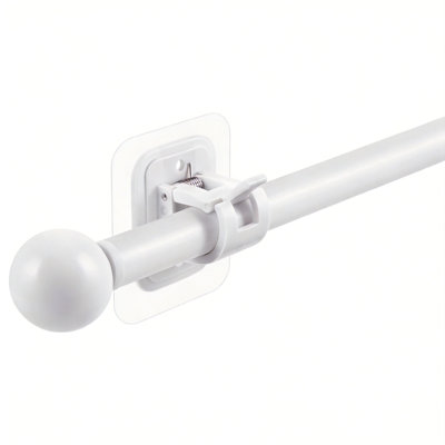 Curtain Rods 2 Pack, 5/8 Inch Diameter Drapery Pole with No Drill Brackets,66 to 120" (White)