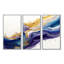 «Diellza Blue, Gold and Purple Splash V», reproduction sur toile 3 pièces-87912659-87912661