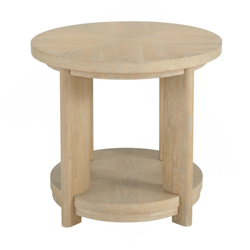 Tan Round Accent Table