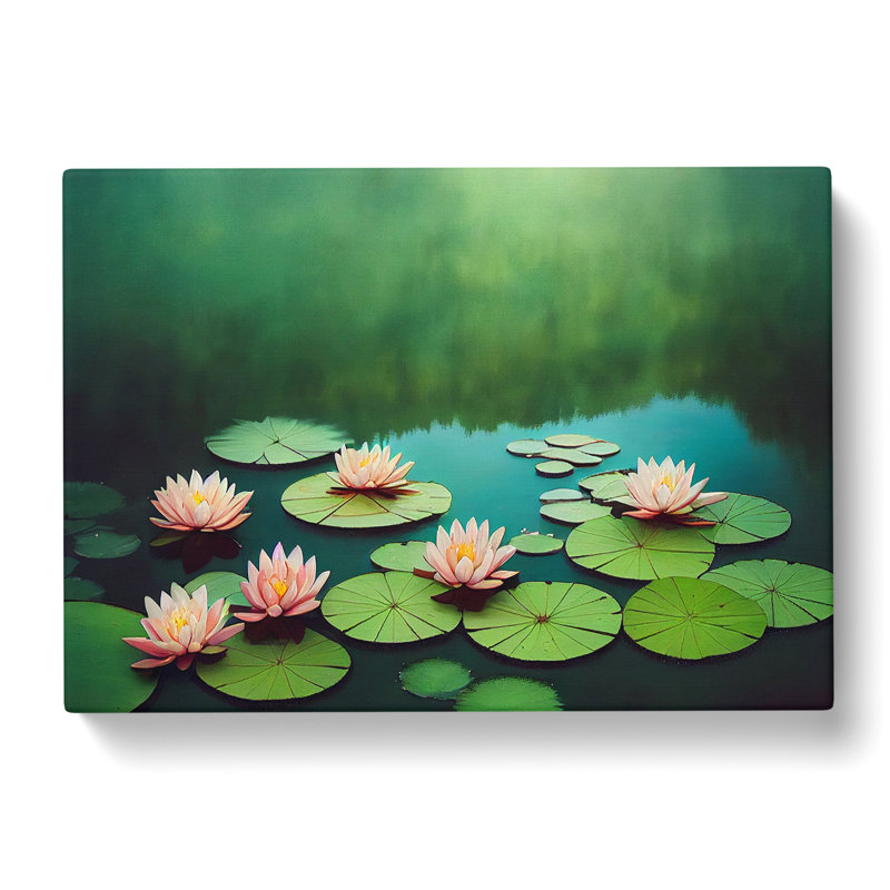 Reflective Water Lily Pond - Wrapped Canvas, 35cm H x 50cm W x 3cm D