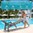 HDPE Outdoor Chaise Lounge – 5-Position Adjustable with Wheels & Cup Holder-111266795