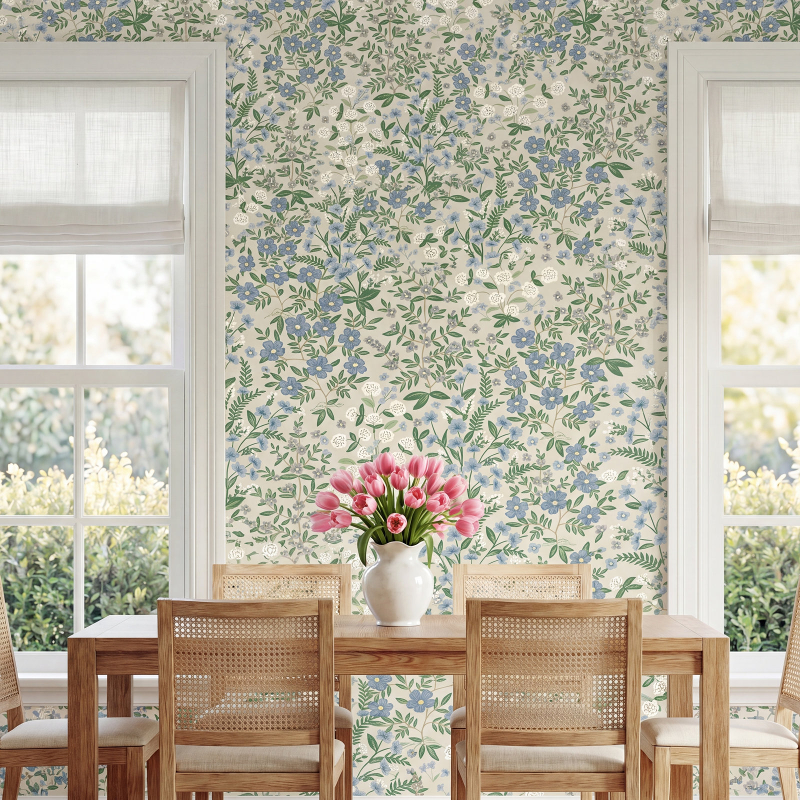 Wildwood Garden Wallpaper Roll, Beige/Green