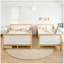 Lit superposé simple au-dessus de double avec tiroirs de rangement, lit superposé en bois massif avec lattes de soutien et conception convertible, blanc et naturel-130905581