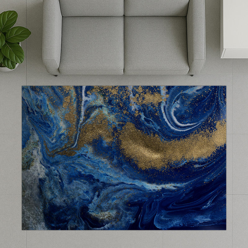 Marble Area Rug, Runner 70 x 140 cm
