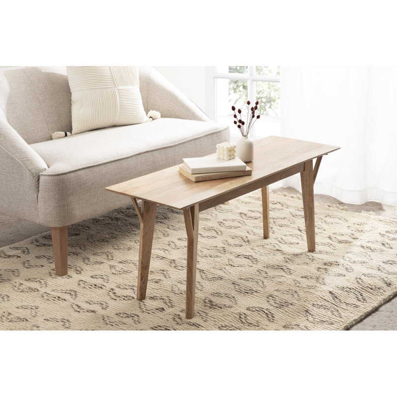 Banc en bois Gratton, H 18 po x l 42 po x P 14 po, Naturel