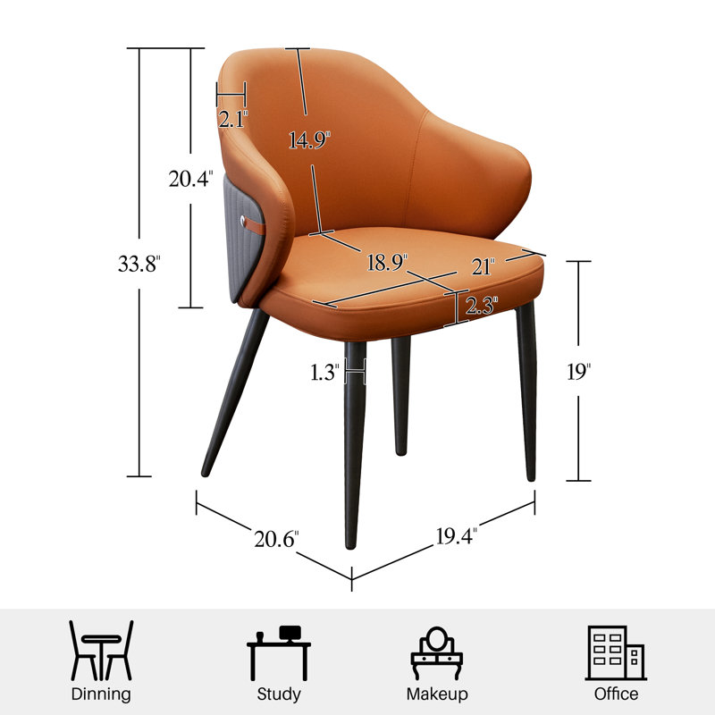 Geraghty Faux Leather Wingback Chair, Orange
