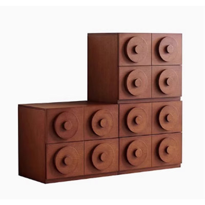 Shavada 4 Pieces Modern Modular Walnut Color Cabinets,TV Stands
