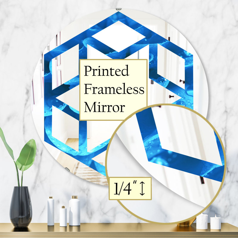 Miroir mural Hexagon Star Flower and Petals, H 31,5 po x l po