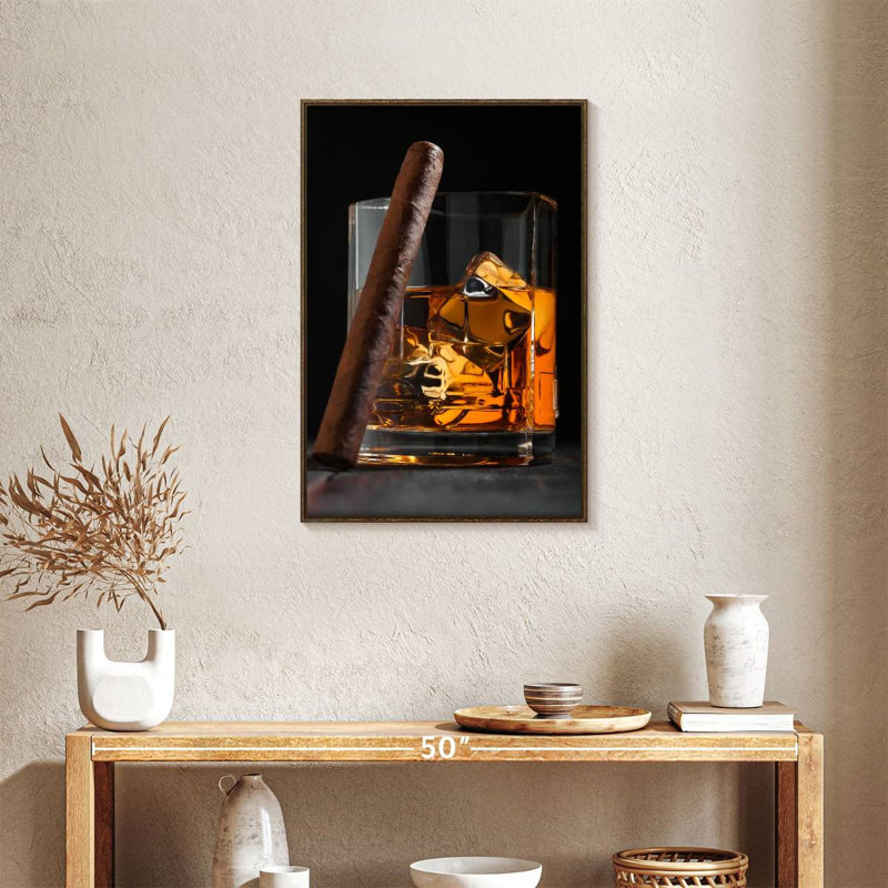 Luxueux malt écossais whisky, Cadre flottant noyer, 21 po x 31 po