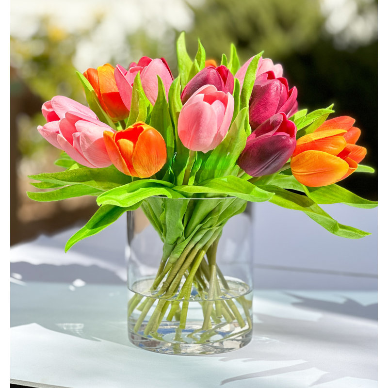 Vase tulipe 12 po rose