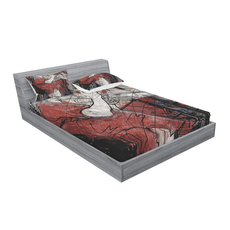 Microfiber Sheet Set, Queen Sheet Set with Fitted Sheet