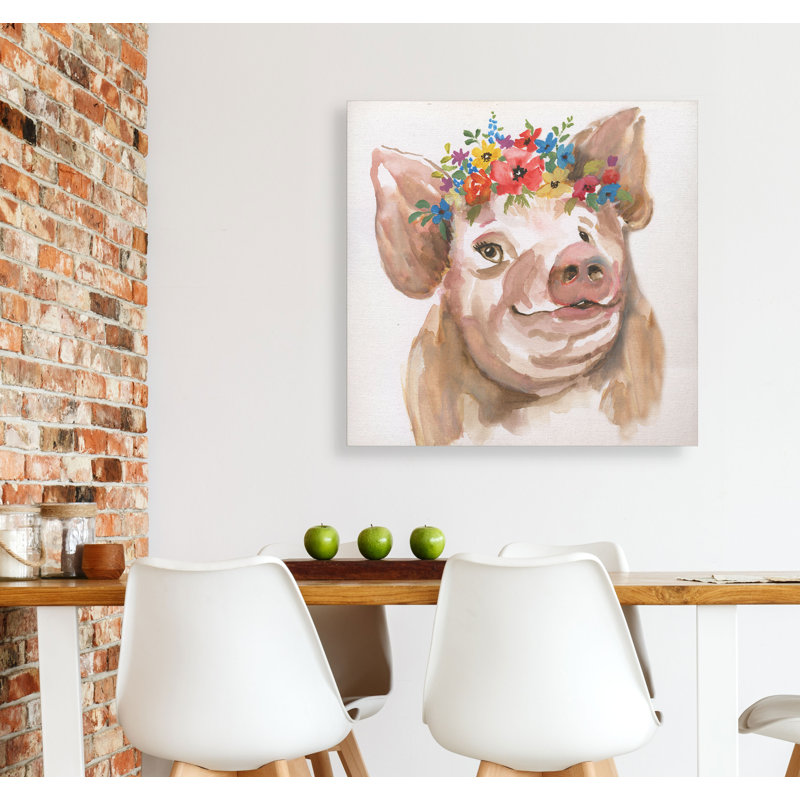 « royal porc », peinture sur toile tendue, H 24 po x l 24 po x P 1,5 po