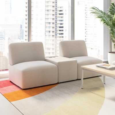 Bush Business Furniture Assemble Modular 2 Seater Sectional With Charging Station