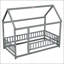 Lit simple en bois avec structure de toit-360445617-360445616
