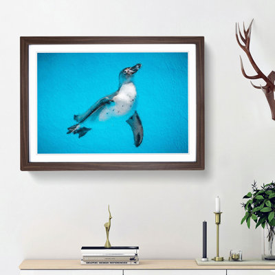 Swimming Penguin - Picture Frame Painting Print