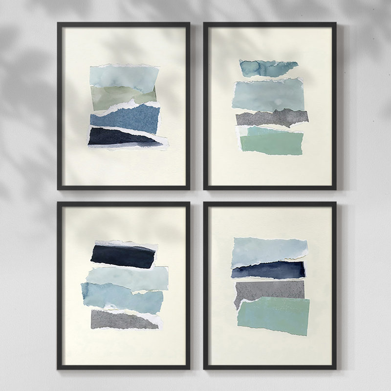 «Seaside Color Study I», reproduction encadrée - ensemble de 4