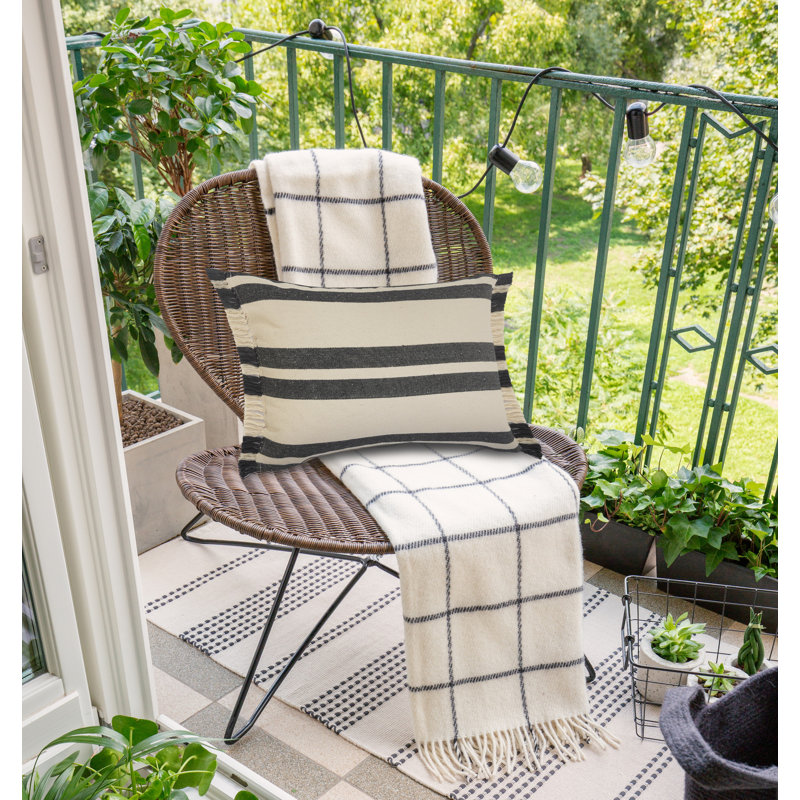 Coussin décoratif à rayures 100% coton Modern, Housse de coussin seulement - sans coussin