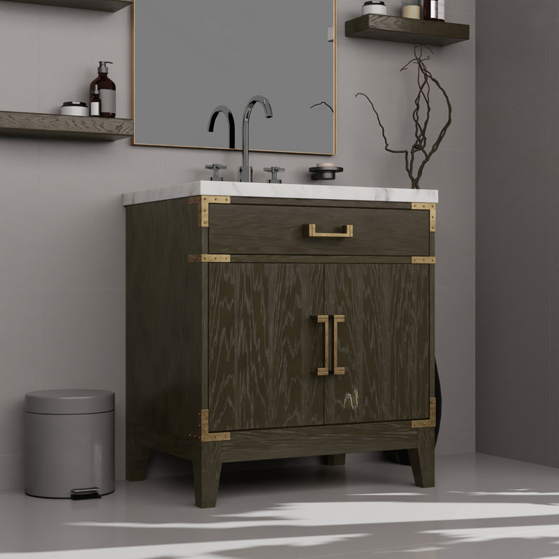 Meuble-lavabo simple en chêne brun 30 po X P 22 po D