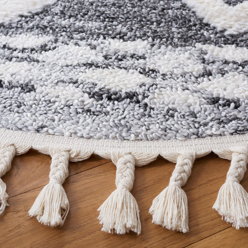 Tapis à poils longs Widner, Rond 6 pi 7 po