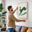 Leaping Hare Scandinavian - Wrapped Canvas-1817107156-1817107155