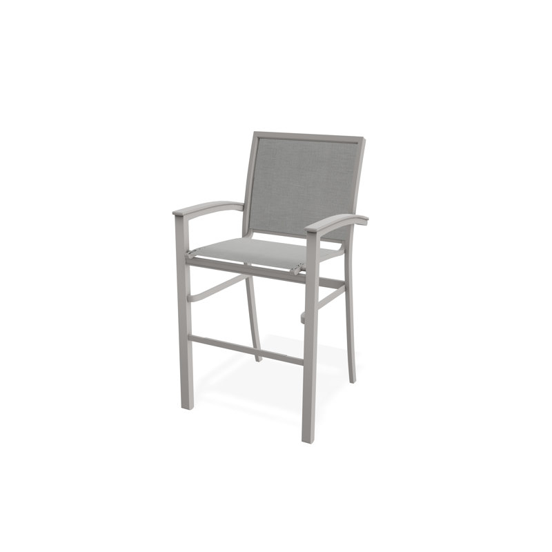 Chaise de café empilable en aluminium Bazza, Gris chaleureux, Port