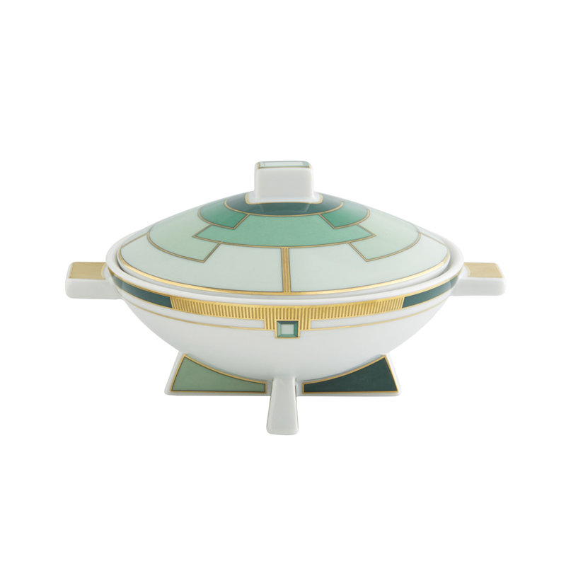 Emerald Sugar Bowl with Lid