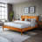 Kalleen Solid Wood Bed Frame with Artistic Patterned Headboard-89657002-89657000