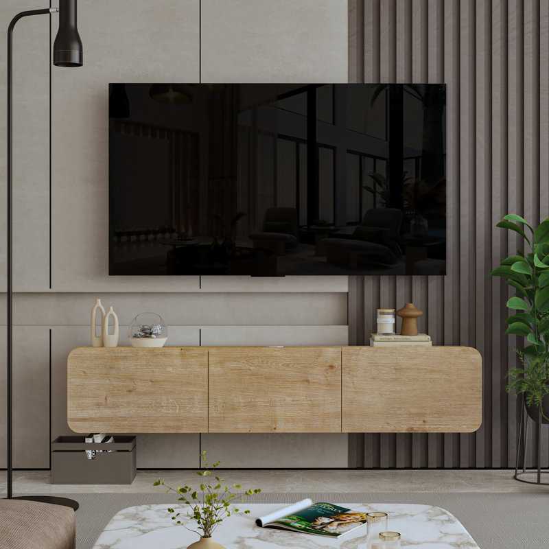 Callysta Floating TV Stand for TVs up to 78'', Natural