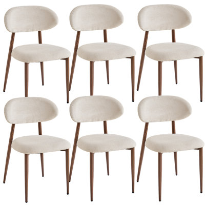 Linen Blend Side Chair in Beige